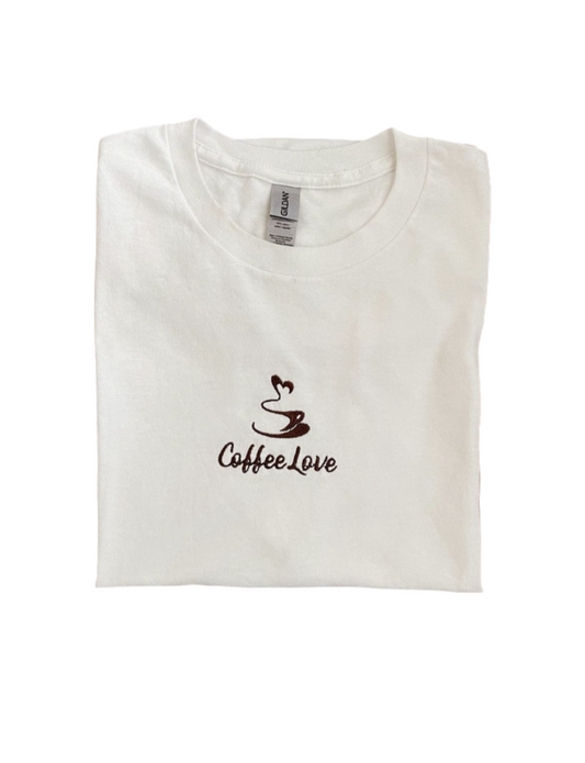 J06.  Coffee LOVE Embroidered T-Shirt