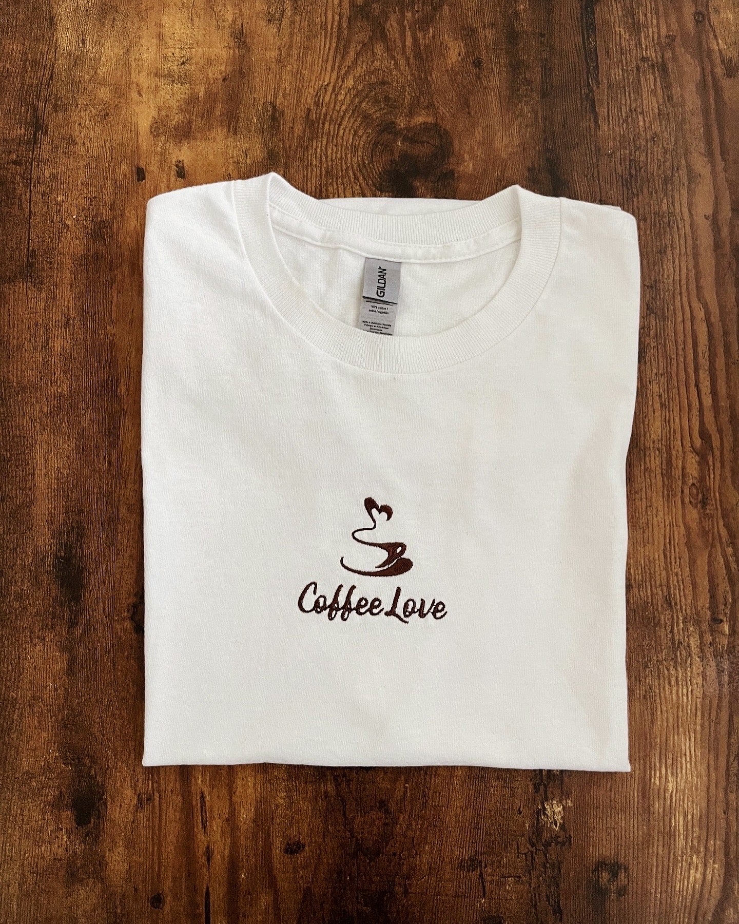 J06.  Coffee LOVE Embroidered T-Shirt